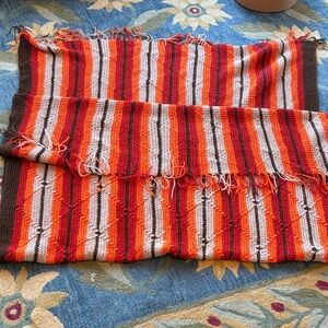 Vibrant‎ Striped Hand Knit Blanket 92x45in